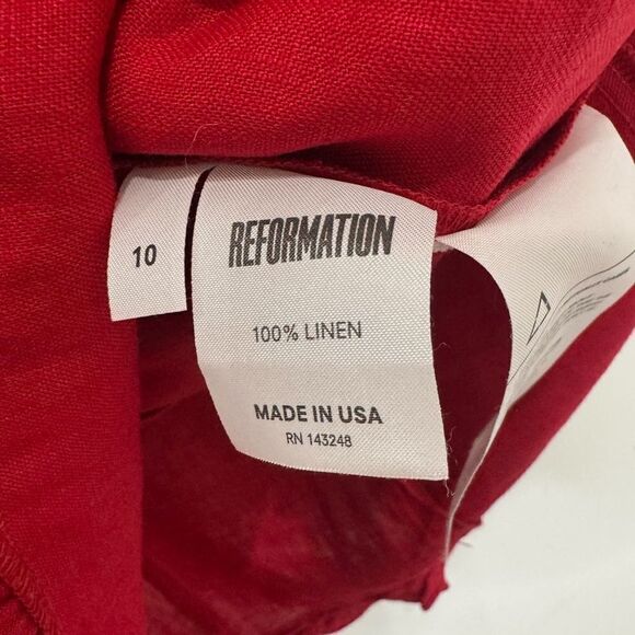 Reformation Bonita Red Off Shoulder Dress - Picture 9 of 10